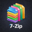7-Zip 压缩软件官方 Logo - 一个多彩的堆叠文件图标