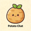 Potato Chat 应用图标概念图 - 一个土豆形状的卡通图标